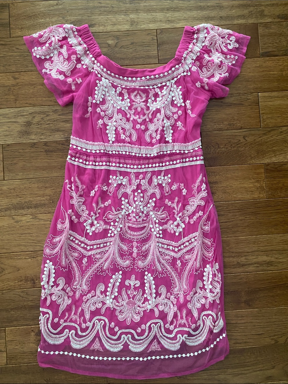 INC International Concepts Hot Pink Embroidered Top
